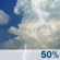 Monday: Scattered showers and thunderstorms, then showers likely and possibly a thunderstorm after 2pm.  Partly sunny, with a high near 90. Southeast wind 5 to 8 mph becoming southwest in the afternoon.  Chance of precipitation is 70%.